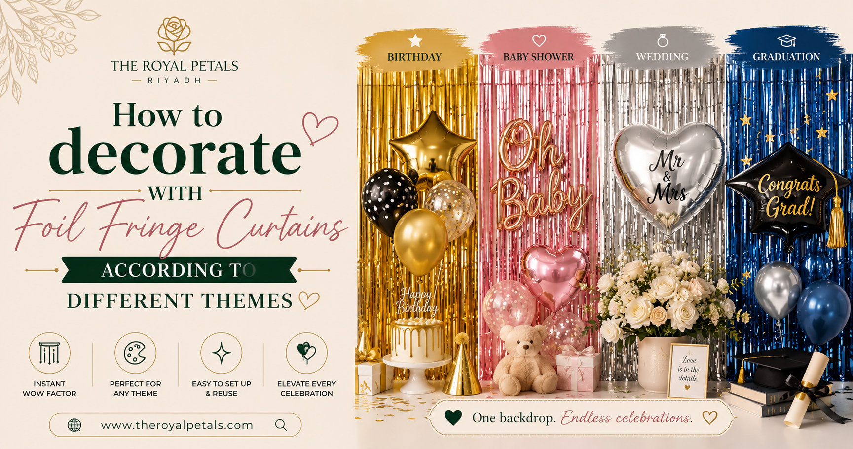 foil fringe curtains