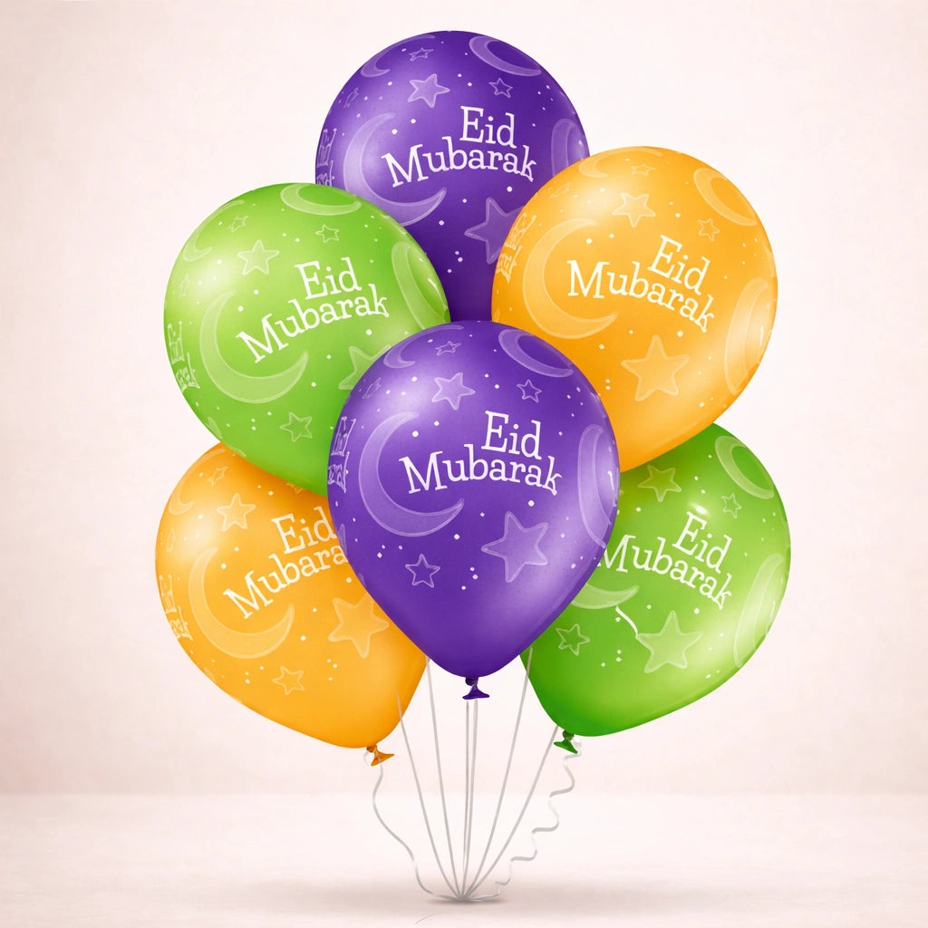 Colorful Eid Mubarak Balloon Bouquet