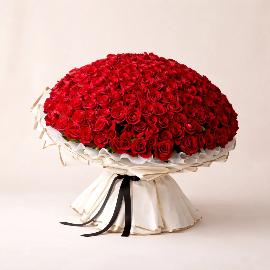 200 Royal Red Roses Grand Bouquet