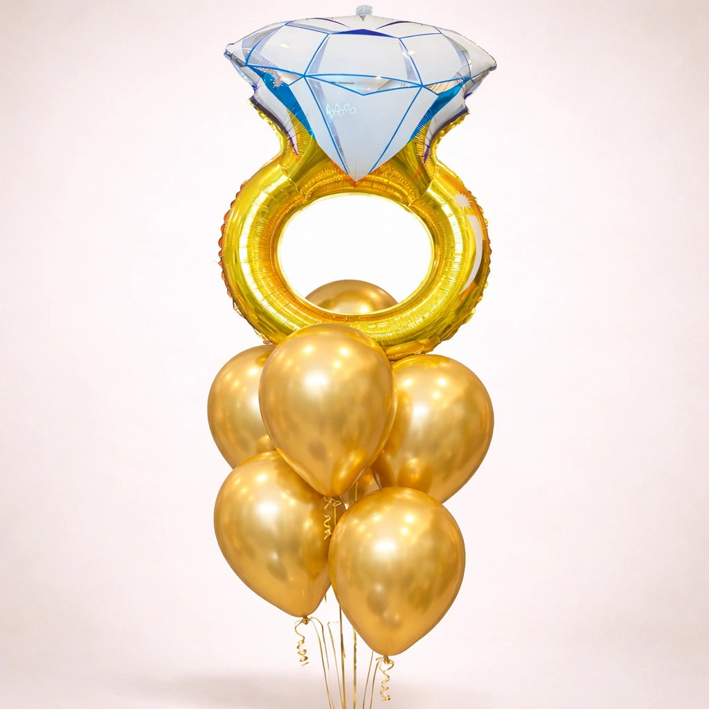 Diamond Ring Engagement Balloon Bouquet