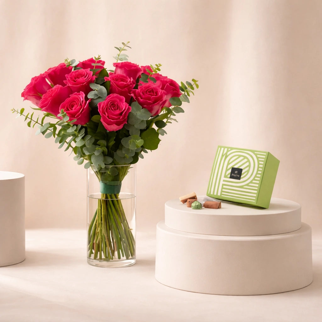 مجموعة هدايا شوكولاتة روز آند باتشي