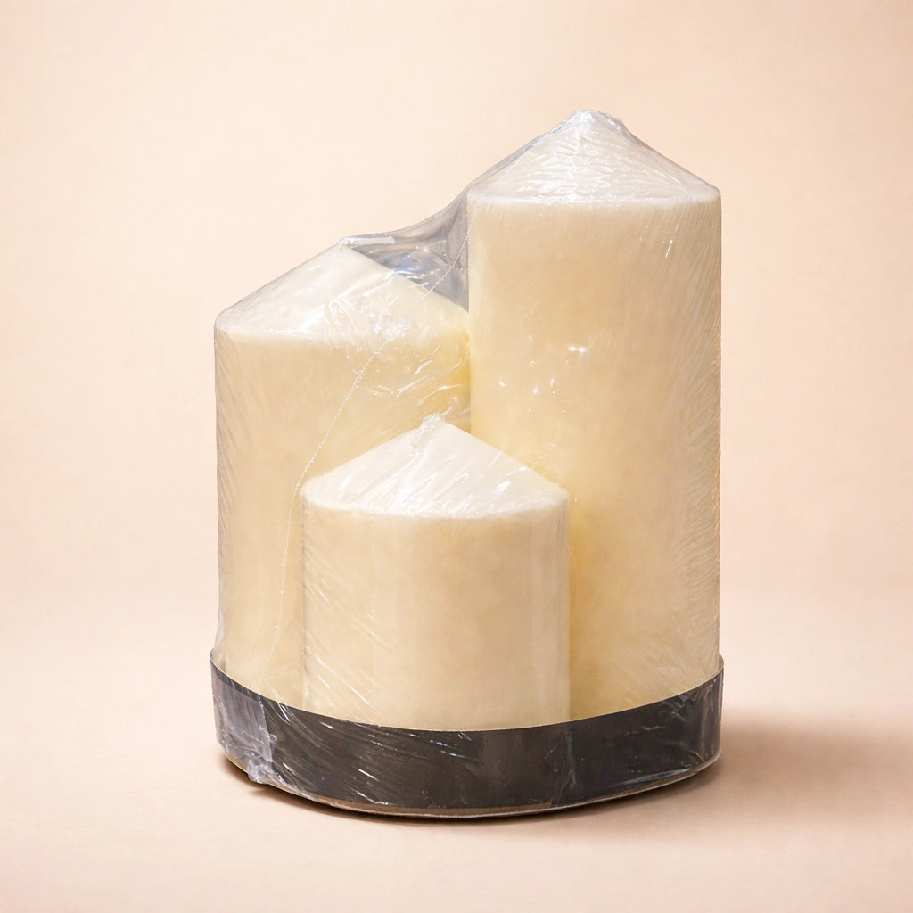 Elegant Ivory Pillar Candle Set