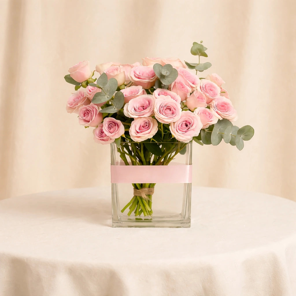 Blush Rose Elegance Vase Arrangement