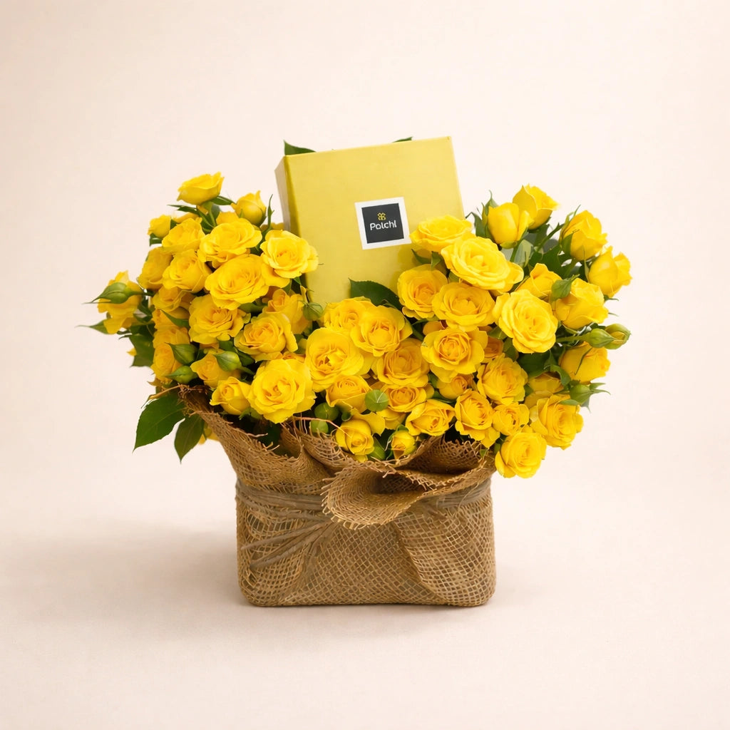 ورود جولدن صن شاين مع علبة شوكولاتة باتشي