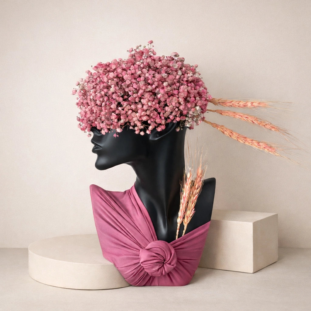 Pink Bloom Jewelry Display Bust