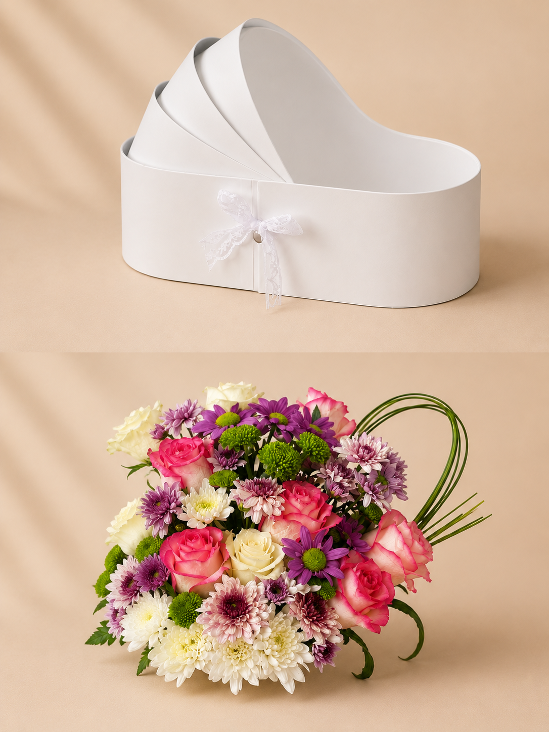 Newborn Baby Girl Floral Gift Box with Money Envelope Holder
