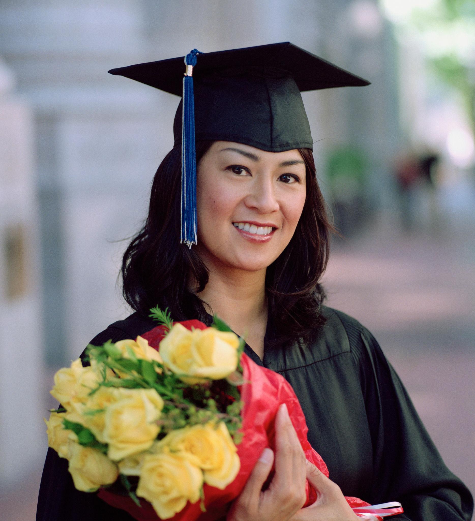 Elegant White Roses & Tulips Graduation Vase Arrangement