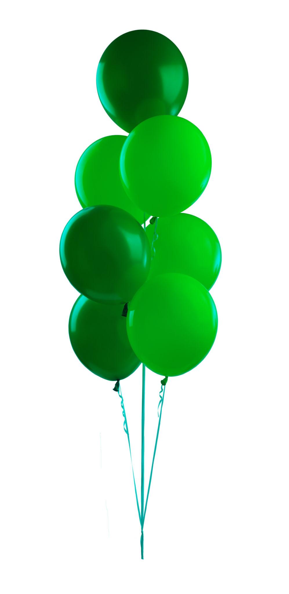 Green & White Helium Balloon Bouquet |15 Party Balloons Set