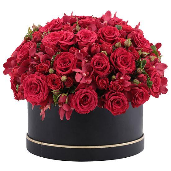 Luxury Red Roses Flower Box |Romantic Love Rose Arrangement