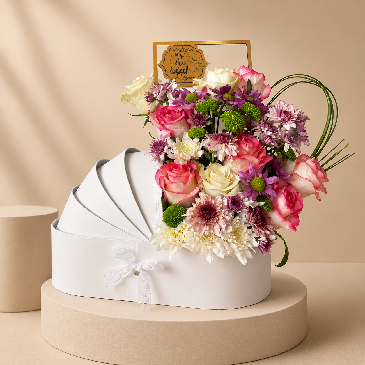 Newborn Baby Girl Floral Gift Box 