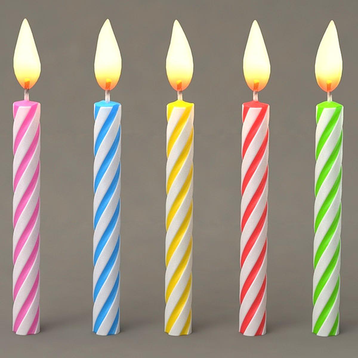 White Spiral Birthday Candles Set | 12 PCS Cake Candles