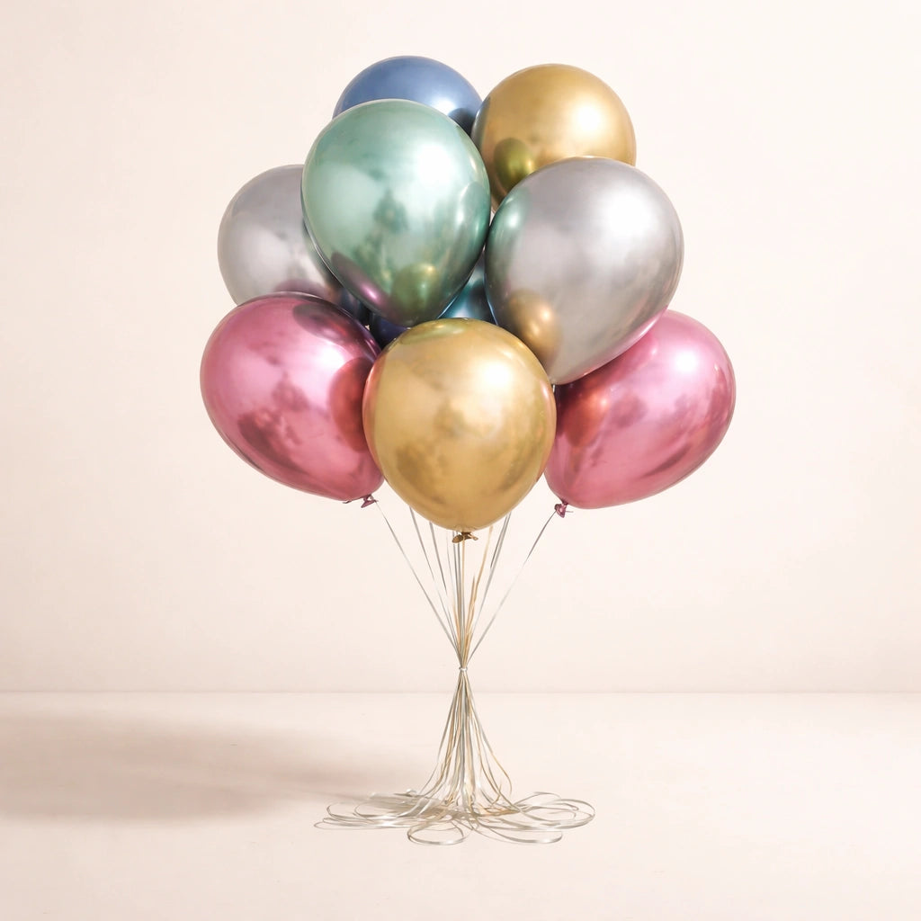 باقة بالونات معدنية بألوان الباستيل