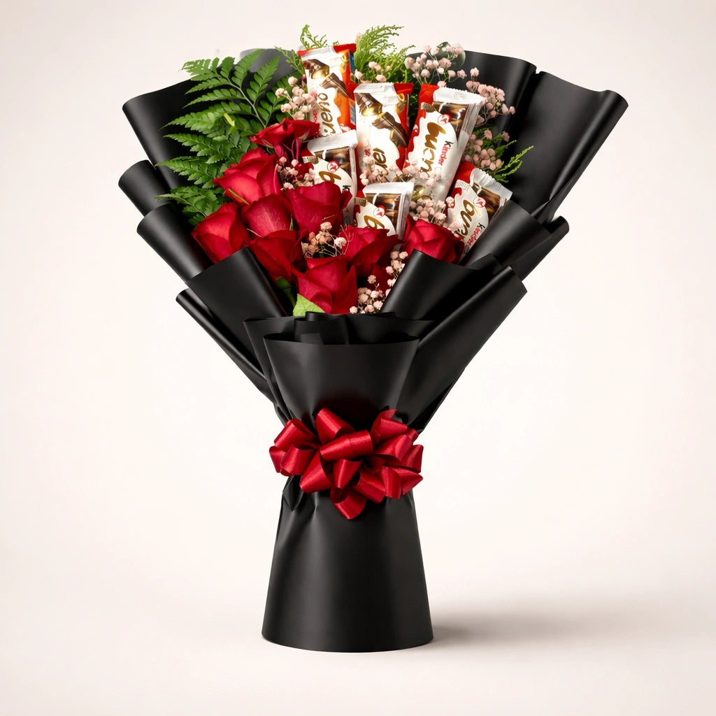 Midnight Romance Rose & Chocolate Bouquet