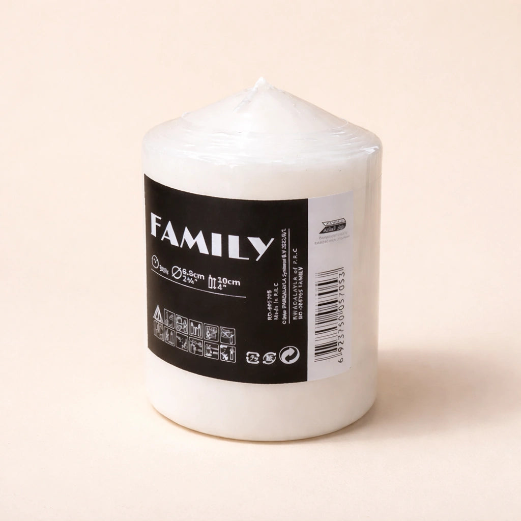 Family White Pillar Candle
