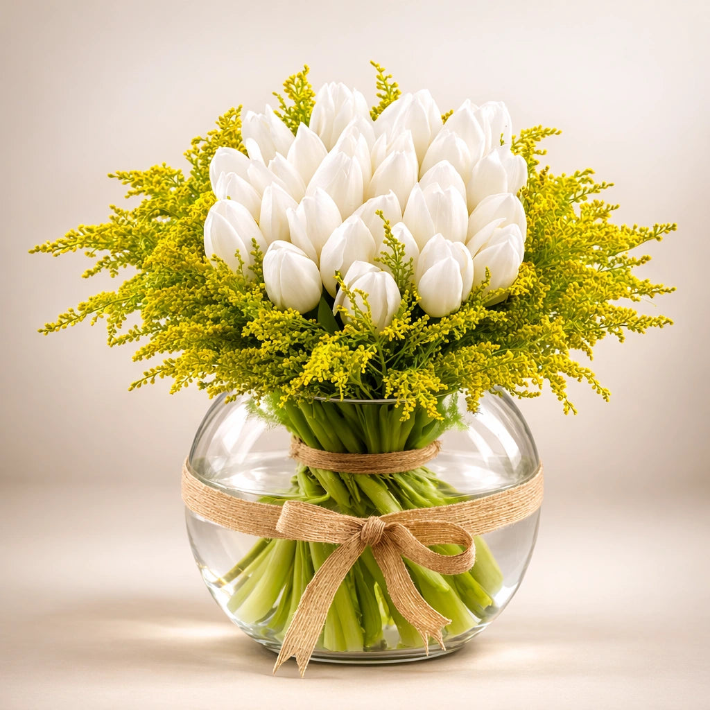 Pure Elegance White Tulip Vase