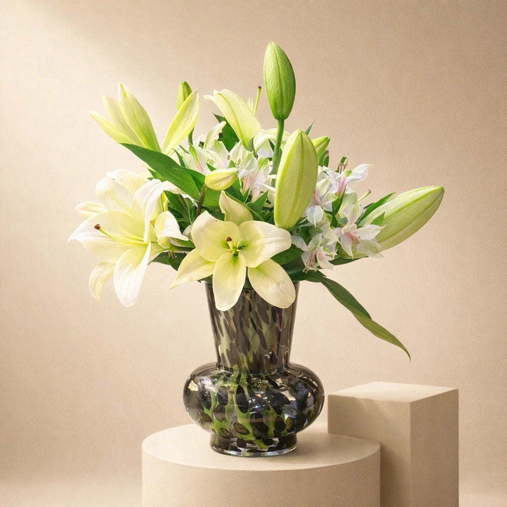 Ivory Lily Elegance Floral Arrangement