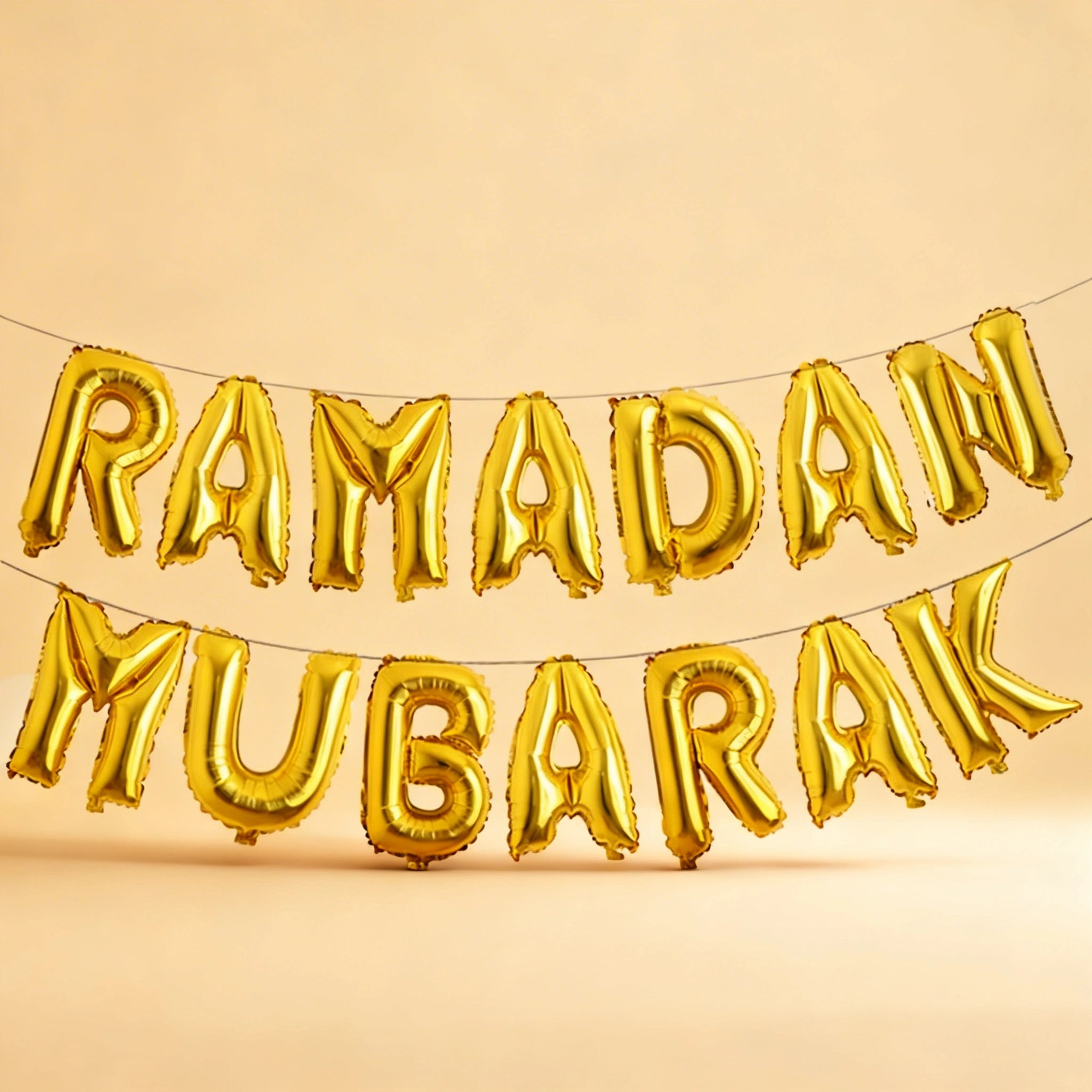 مجموعة لافتات بالونات فويل رمضان مبارك