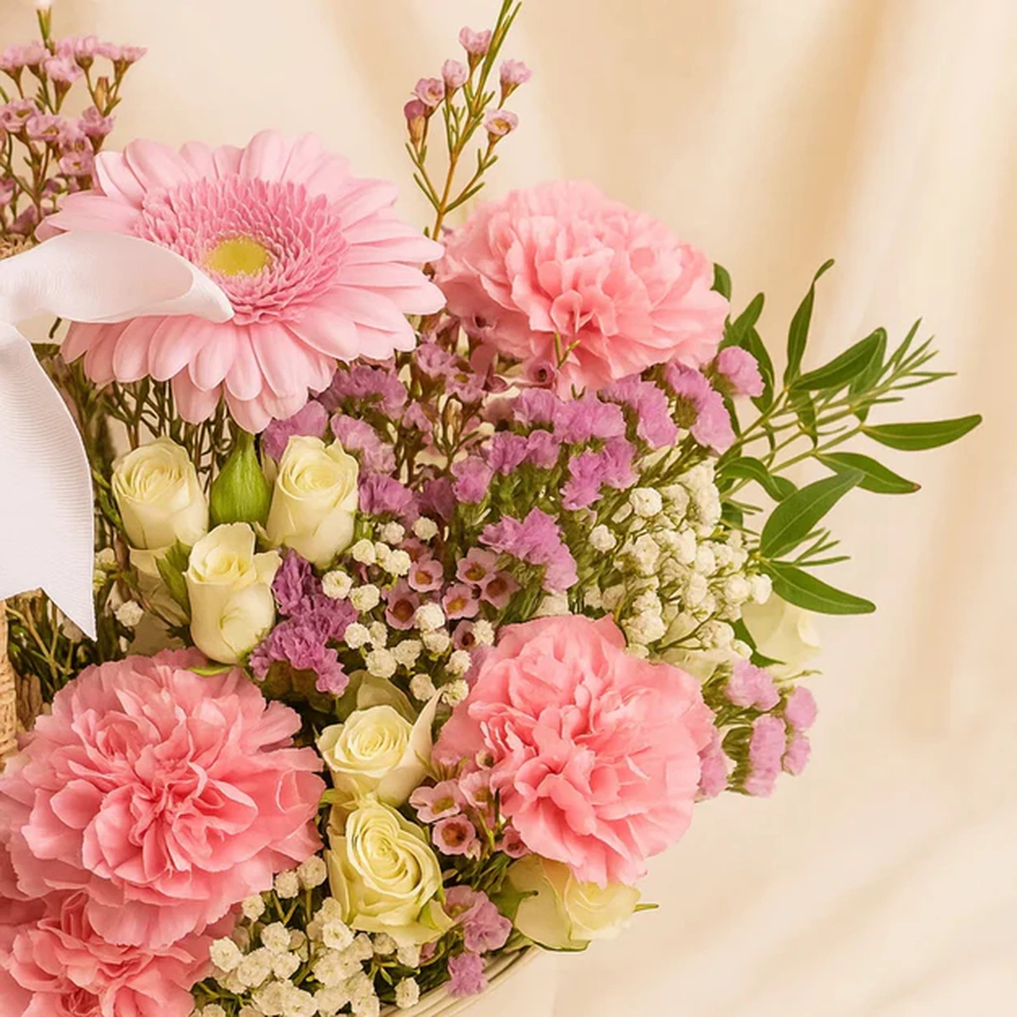 Blush Elegance Flower Basket